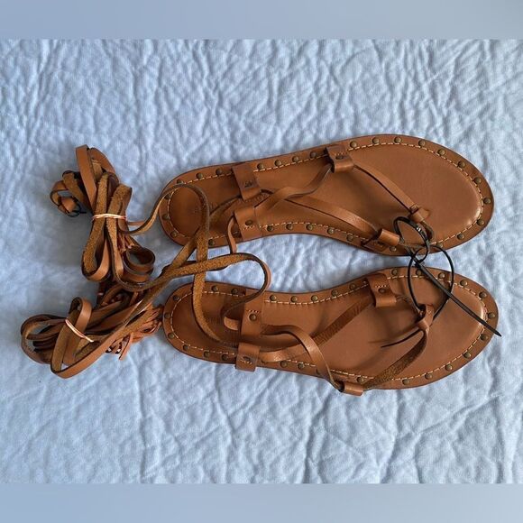NEW SPELL & THE GYPSY Strappy Gladiator Tan Sandals Size 41 - Picture 9 of 9
